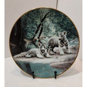 Vtg W. L. George Nature's Playmates Collector Plate "Partners" Tiger Cubs